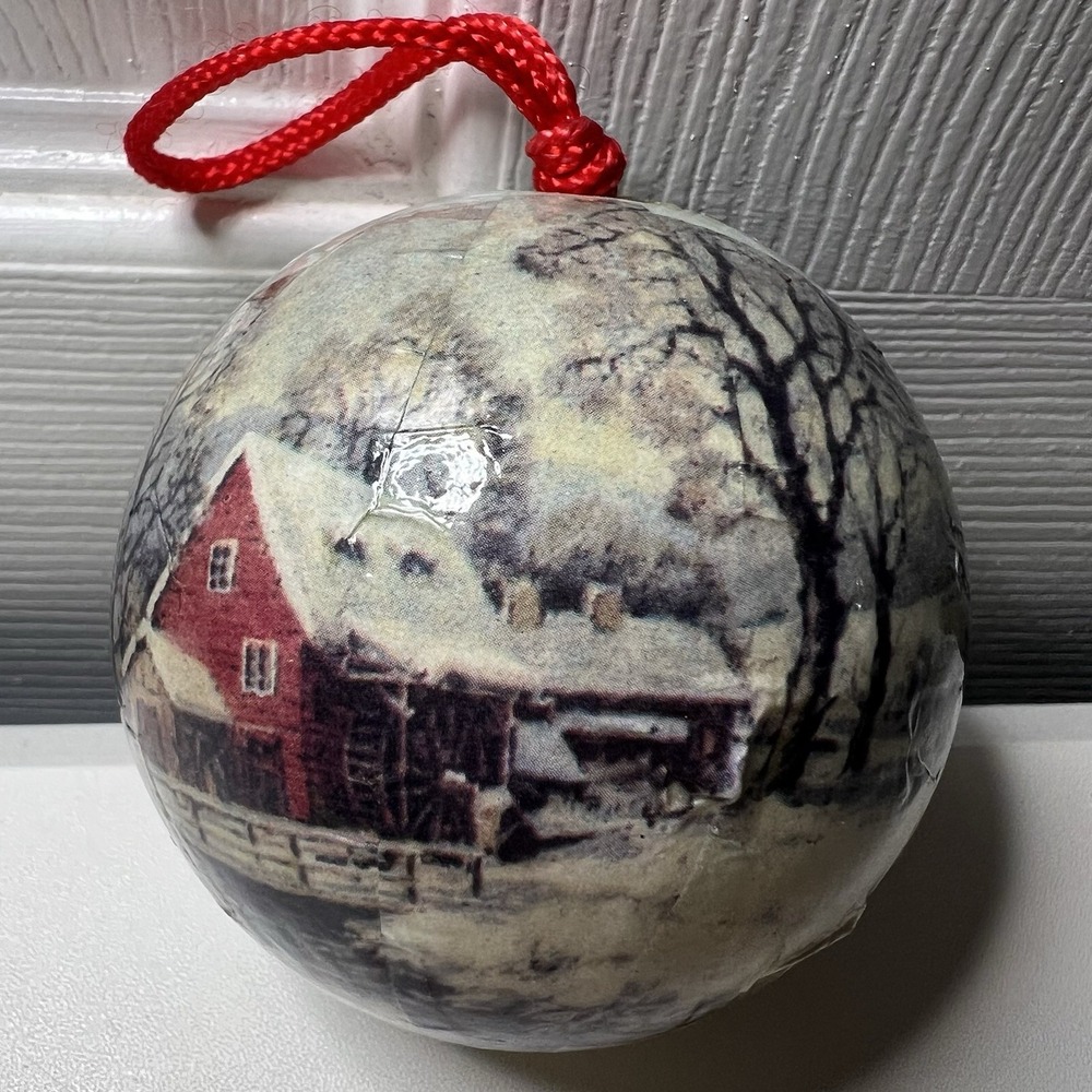 Vtg Christmas Ornament winter scene